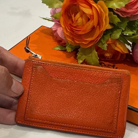 Authentic Hermes Orange Card Holder - Picture 3 of 16
